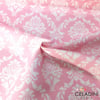 Pembe Beyaz Büyük Damask Desenli Kumaş