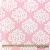 Pembe Beyaz Damask Desenli Kumaş