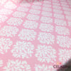 Pembe Beyaz Damask Desenli Kumaş