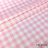 Pembe Beyaz Küçük Pötikare Kumaş