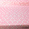 Pembe Beyaz Moroccan Desenli Kumaş