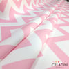 Pembe Beyaz Zigzag (Chevron) Kumaş