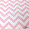 Pembe Beyaz Zigzag (Chevron) Kumaş