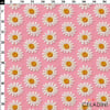 Pembe Fon Papatya Desenli 3D Nakış Efektli Kumaş