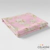 Pembe Zemin Gold Çiçekler Desenli Kumaş