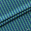 Petrol Yeşili / Kobalt Mavisi 2x2 cm Çizgili Kumaş