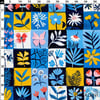 Retro Patchwork Desenli Kumaş