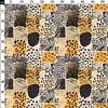 Safari Hayvan Desenleri Patchwork Kumaş