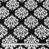 Siyah Beyaz Damask Desenli Kumaş