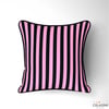 Siyah / Pembe 2x2 cm Çizgili Kumaş