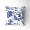 Toile de Jouy Desenli Kumaş (Lacivert)