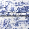 Toile de Jouy Desenli Kumaş (Lacivert)