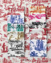 Toile de Jouy Desenli Kumaş (Siyah)