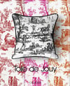 Toile de Jouy Desenli Kumaş (Siyah)