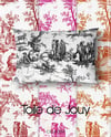 Toile de Jouy Desenli Kumaş (Siyah)