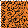 Turuncu Fon Kabartma Leopar Desenli 3D Nakış Efektli Kumaş
