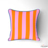 Turuncu / Pembe 5x5 cm Çizgili Kumaş