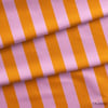Turuncu / Pembe 5x5 cm Çizgili Kumaş