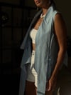 AHRA KRUVAZE BEBE MAVİ YELEK BLUZ