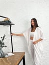 AMORGO BEYAZ MÜSLİN KAFTAN
