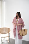 AMORGO ROSE PİNK MÜSLİN KAFTAN