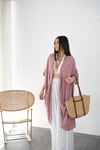 AMORGO ROSE PİNK MÜSLİN KAFTAN