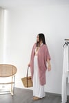 AMORGO ROSE PİNK MÜSLİN KAFTAN