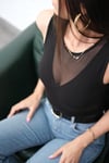 ARCO TÜL DETAYLI SİYAH BODYSUİT