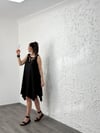 ART YAKA DETAYLI SİYAH ELBİSE