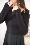 ASHA OMUZ TOKALI SİYAH BLUZ