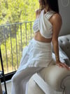 ASOS ETEKLİ BEYAZ PANTOLON