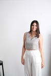 ATHENA GRİ KETEN BLUZ