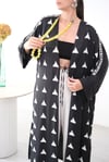 AZURE DESENLİ SİYAH TASARIM KAFTAN