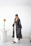 AZURE DESENLİ SİYAH TASARIM KAFTAN