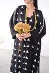 AZURE DESENLİ SİYAH TASARIM KAFTAN