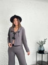 BALİ ANTRASİT ÖN DETAYLI BLUZ