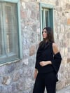 BALİ FERMUARLI SİYAH TRİKO BLUZ