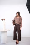 BALİ İNCE KEMERLİ KAHVE PANTOLON