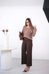 BALİ İNCE KEMERLİ KAHVE PANTOLON