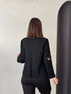 BALİ SİYAH DERİ DETAYLI TASARIM CEKET