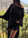 BELLY ASİMETRİK SİYAH TUNİK