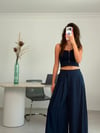 BELYNA LACİVERT ÖN KAPAKLI MODAL PANTOLON