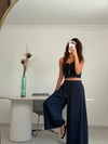 BELYNA LACİVERT ÖN KAPAKLI MODAL PANTOLON