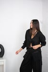 BEROSE CEP DETAYLI SİYAH PANTOLON