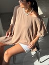 BEZY ASİMETRİK NATURAL BİSKÜVİ BLUZ
