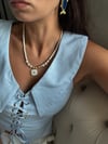BİANCA BEYAZ TAŞLI KEMİK KOLYE