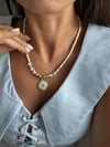 BİANCA BEYAZ TAŞLI KEMİK KOLYE