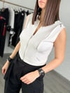 BİANCA FERMUARLI BEYAZ İKİLİ BLUZ