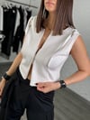 BİANCA FERMUARLI BEYAZ İKİLİ BLUZ