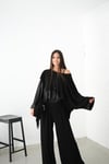 BRAVA KOLYELİ SİYAH BLUZ